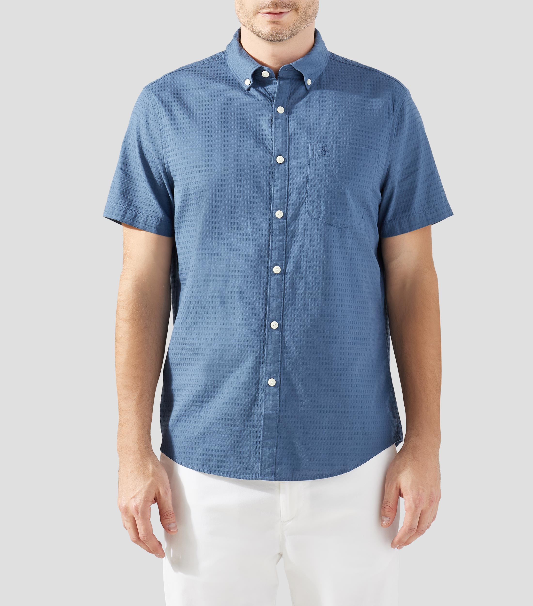 Camisa microdiseño manga corta Hombre